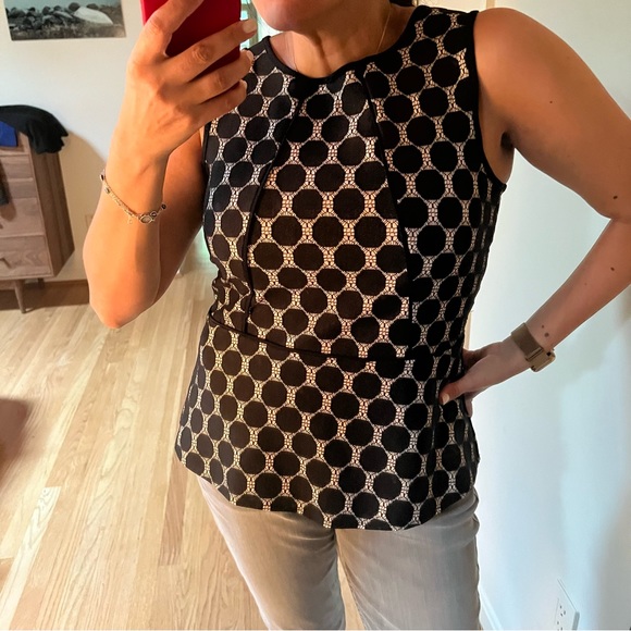 Anthropologie peplum black and beige top - medium - Picture 2 of 6